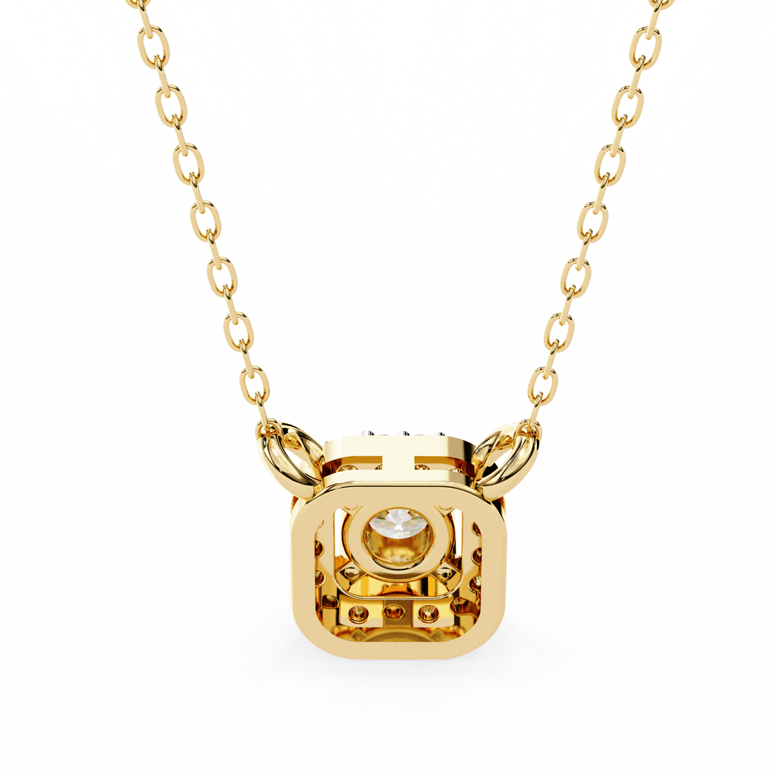 Lab Grown Diamond Halo Pendant with Chain