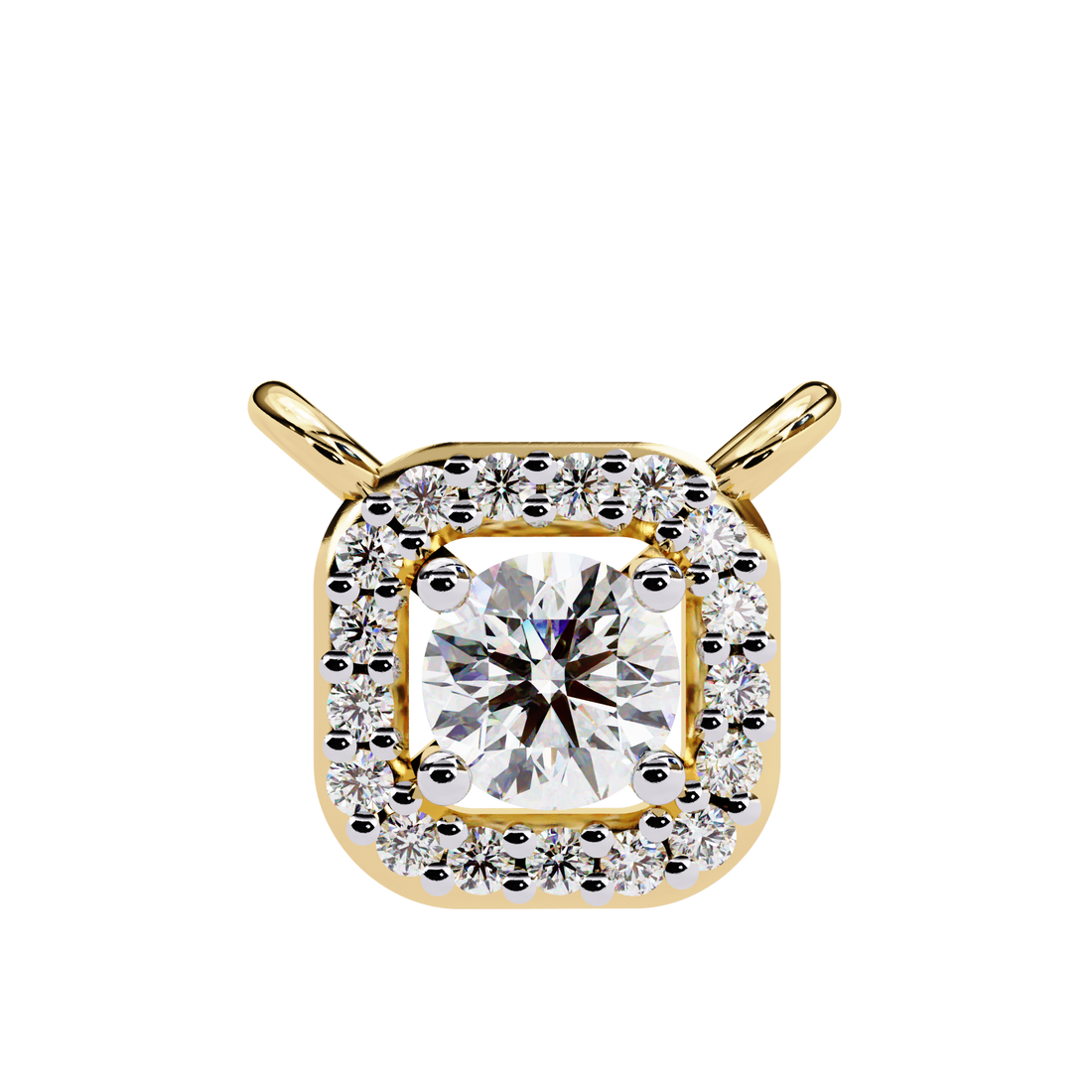 Lab Grown Diamond Halo Pendant with Chain