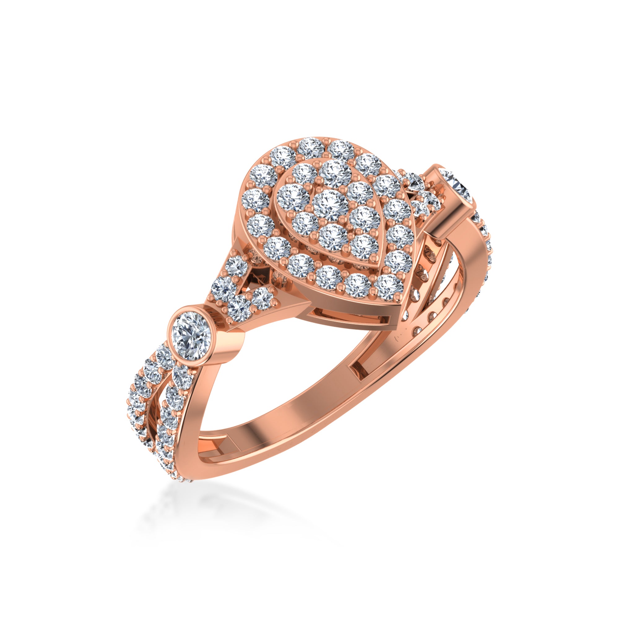 Lab Grown Diamond Pear Cluster Ring 5