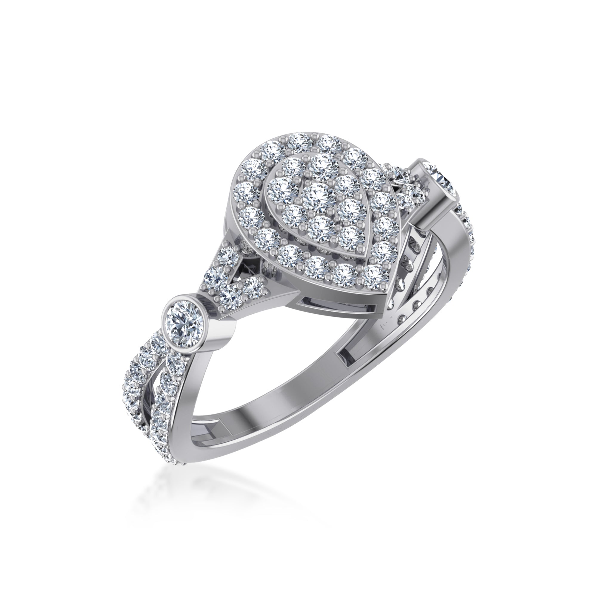 Lab Grown Diamond Pear Cluster Ring 8