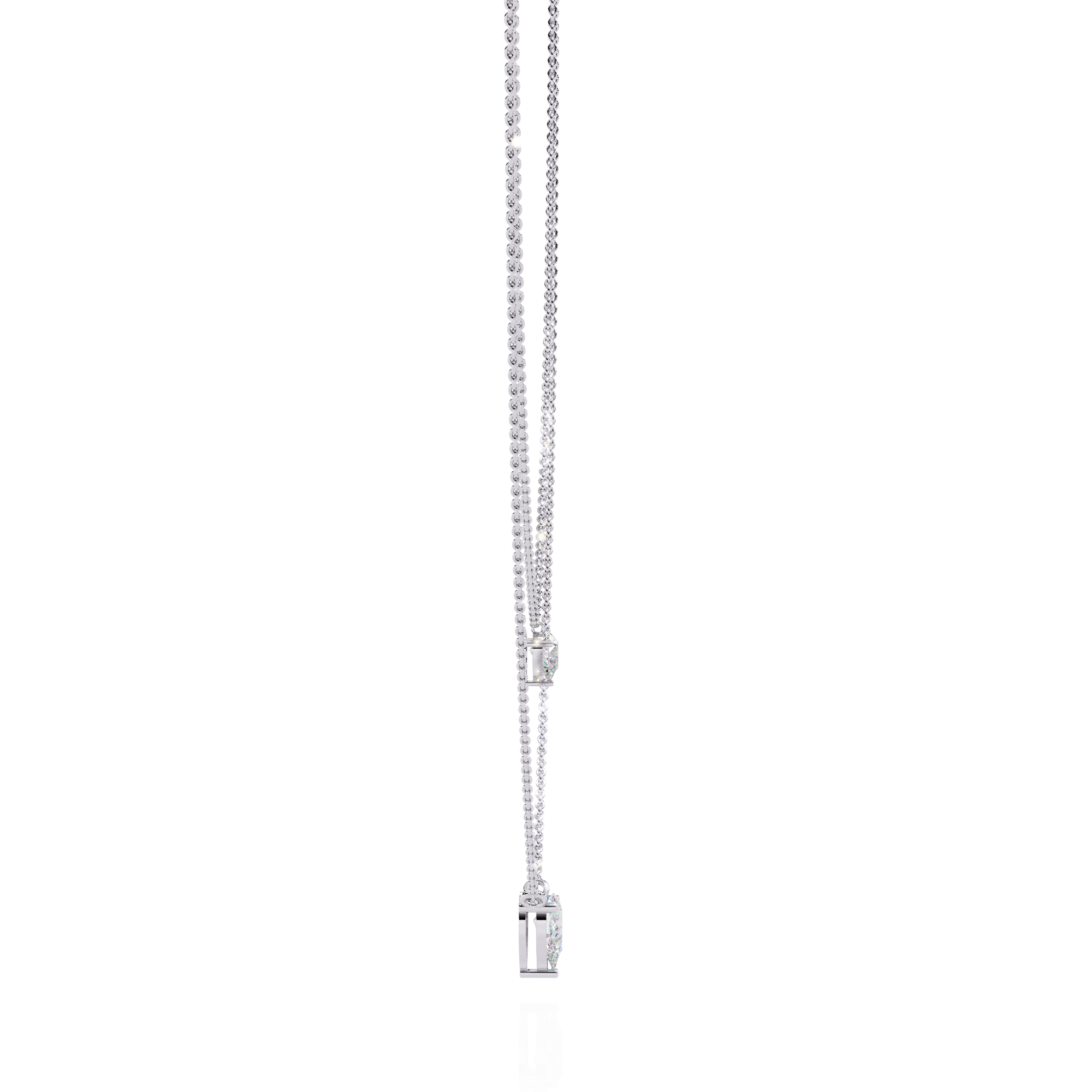 Lab Grown Diamond Pear Pendant Necklace – Gold Double Layer Design