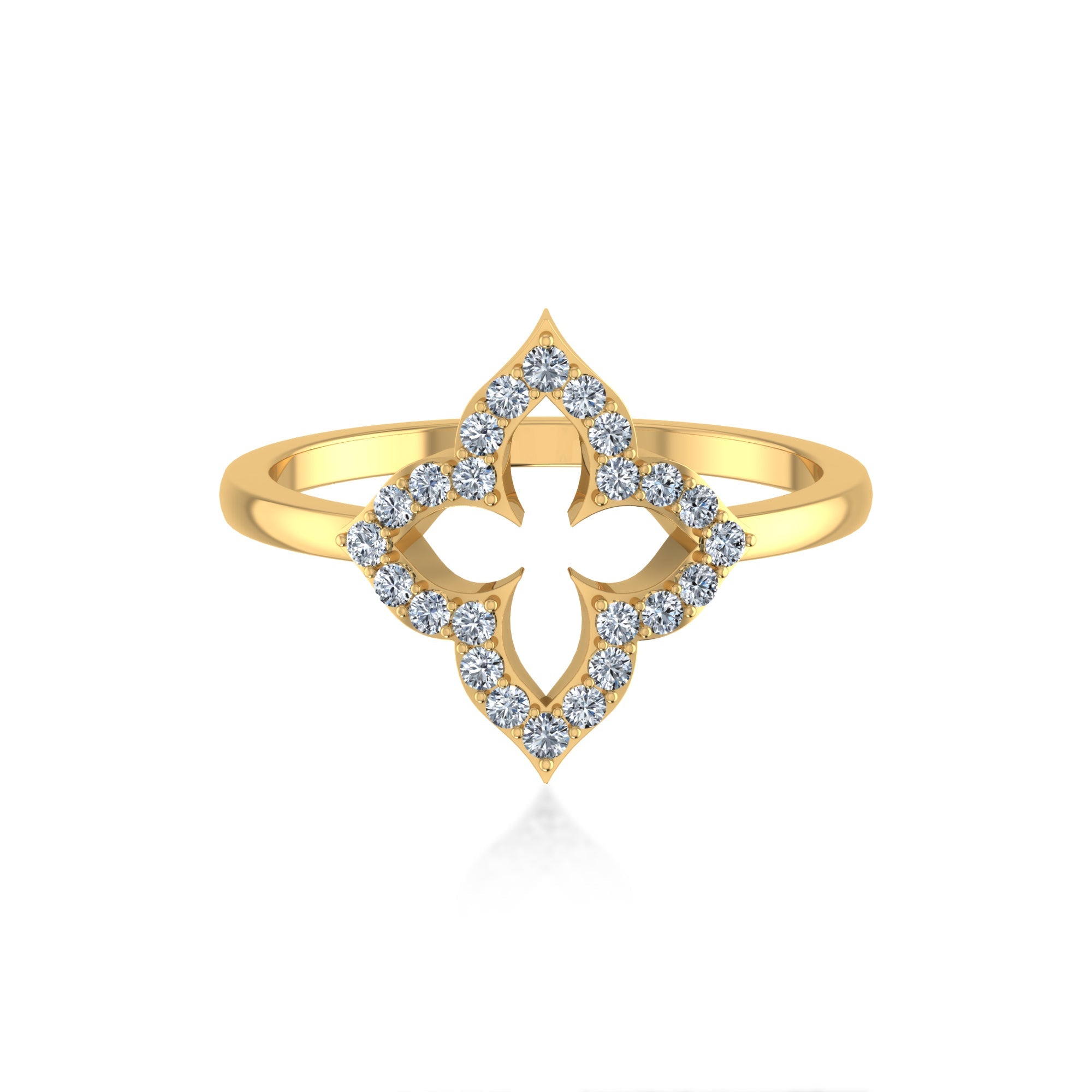 Lab Grown Diamond Petal Clover Ring