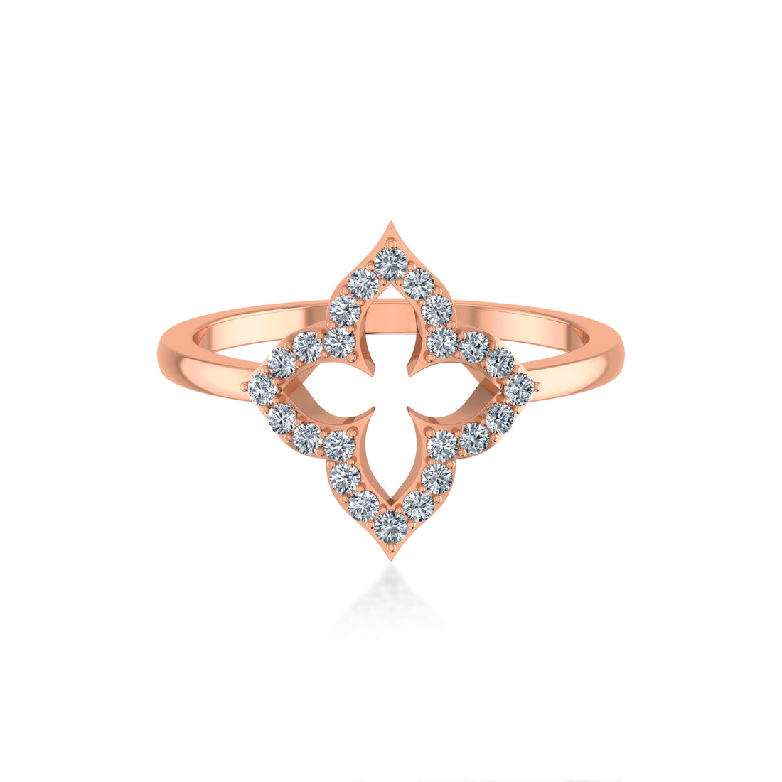 Lab Grown Diamond Petal Clover Ring 4
