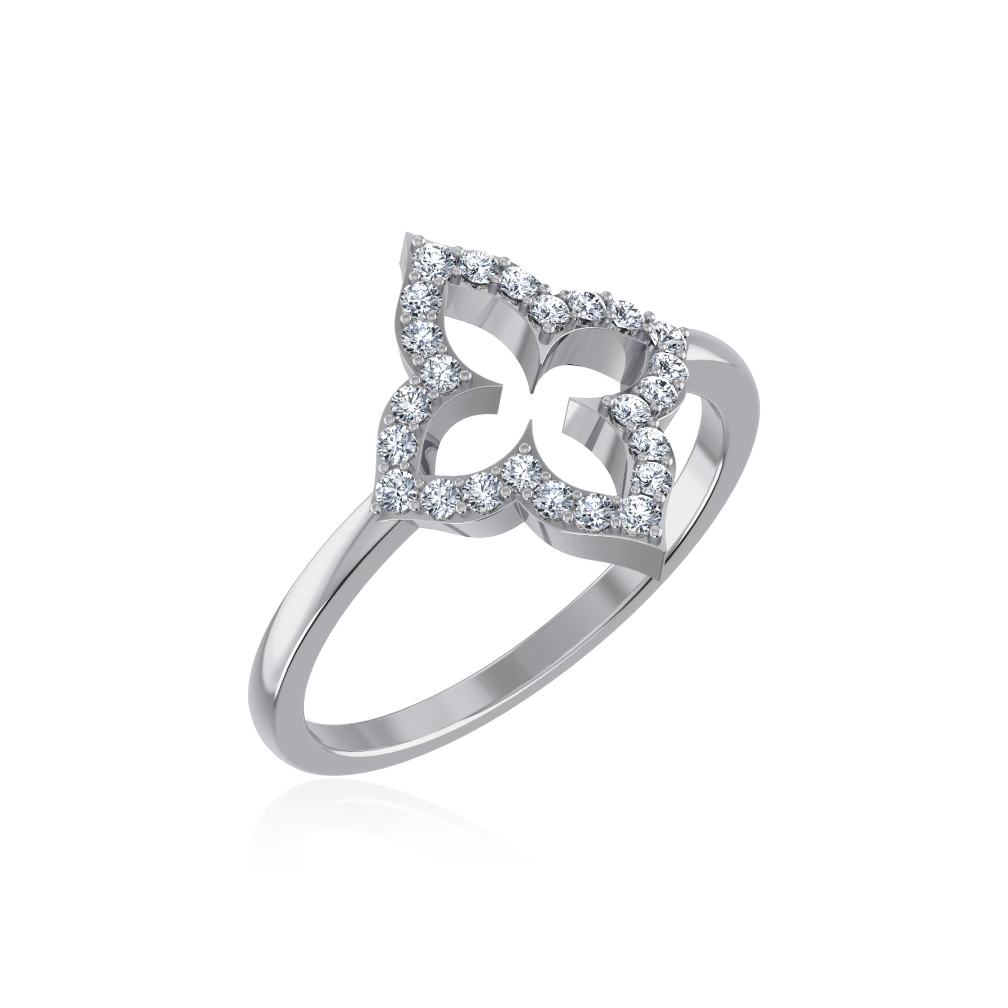 Lab Grown Diamond Petal Clover Ring 8