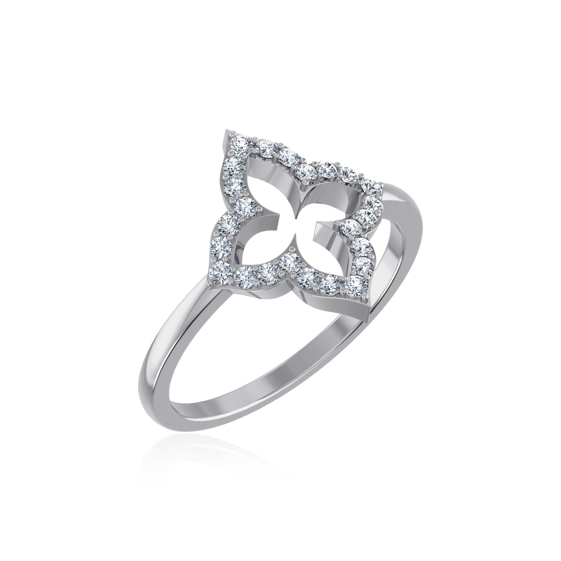 Lab Grown Diamond Petal Clover Ring 8