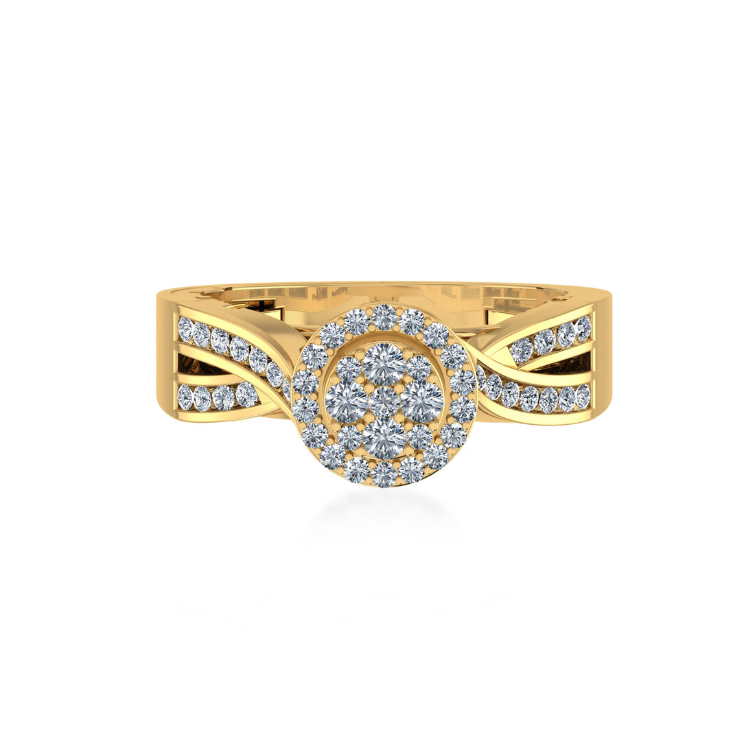 Lab Grown Diamond Ring | Round Cluster Halo Design | Elegant Statement Jewelry