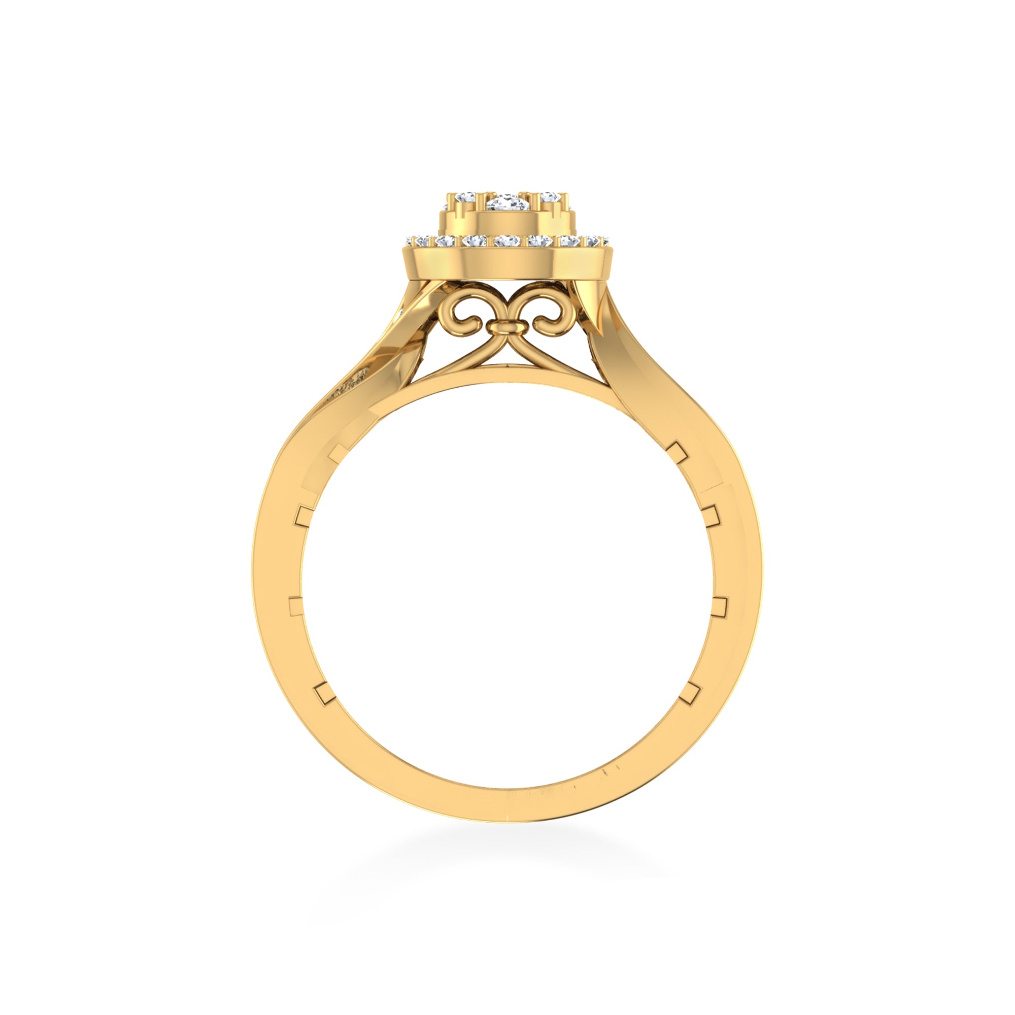 Lab Grown Diamond Ring | Round Cluster Halo Design | Elegant Statement Jewelry 3