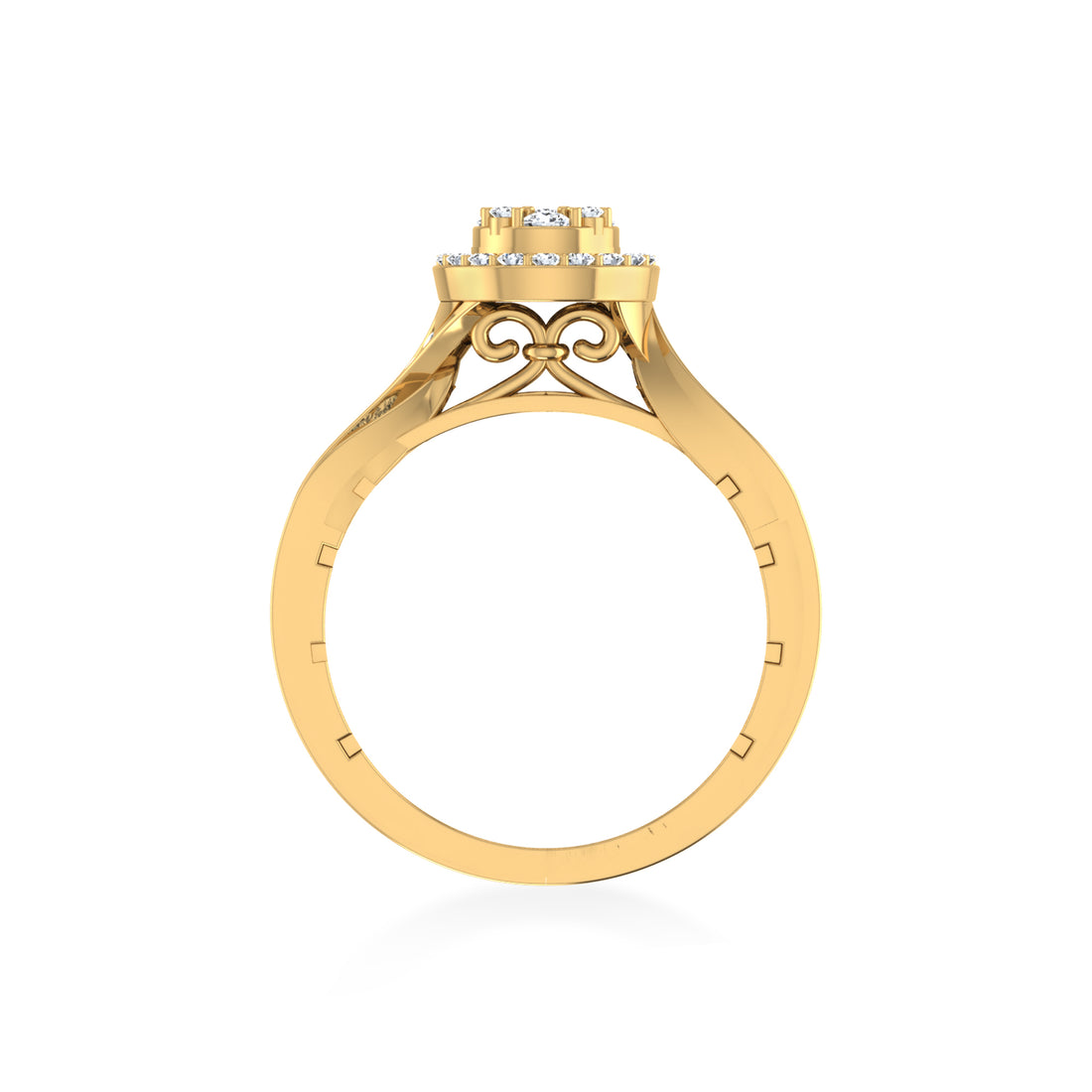 Lab Grown Diamond Ring | Round Cluster Halo Design | Elegant Statement Jewelry 3