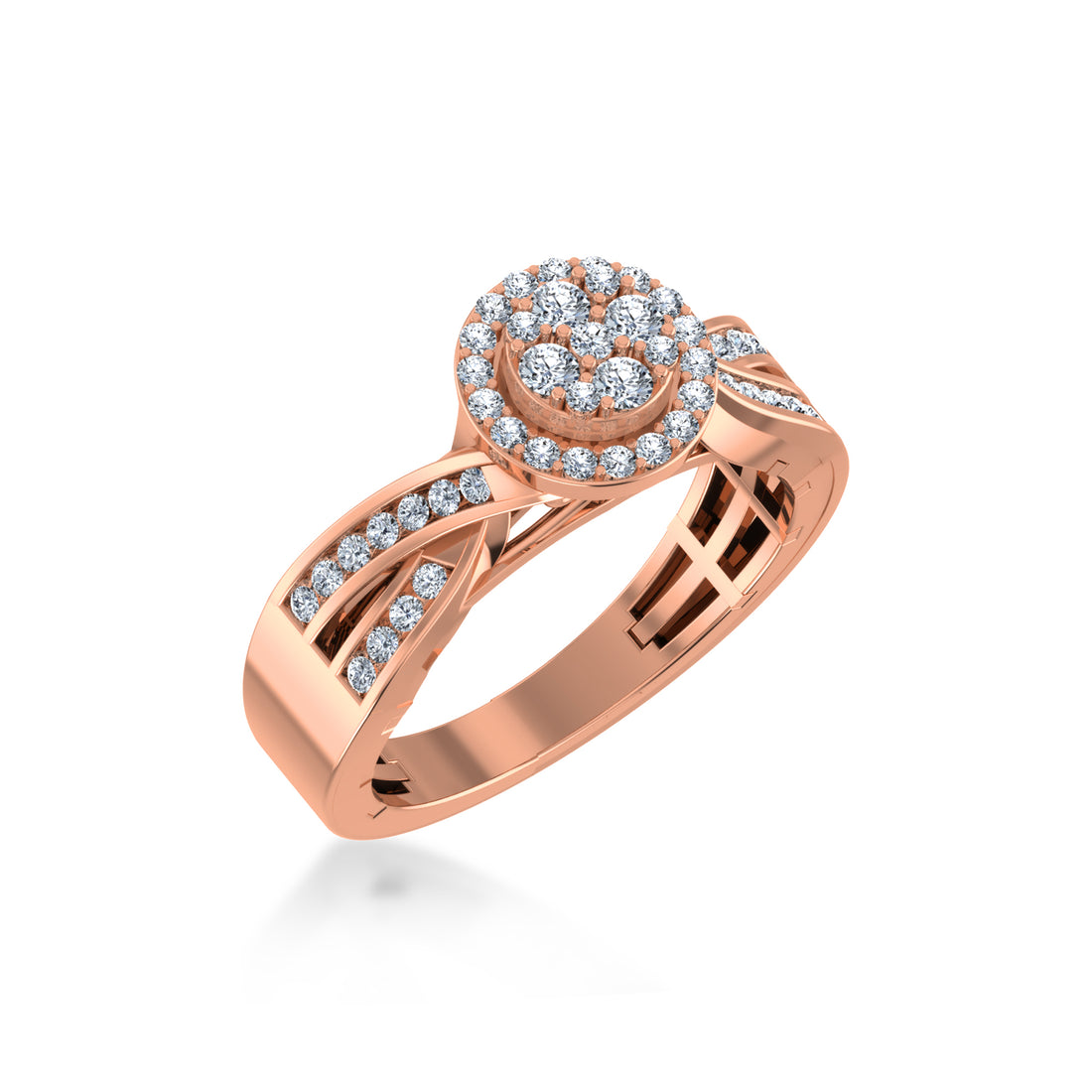 Lab Grown Diamond Ring | Round Cluster Halo Design | Elegant Statement Jewelry 5