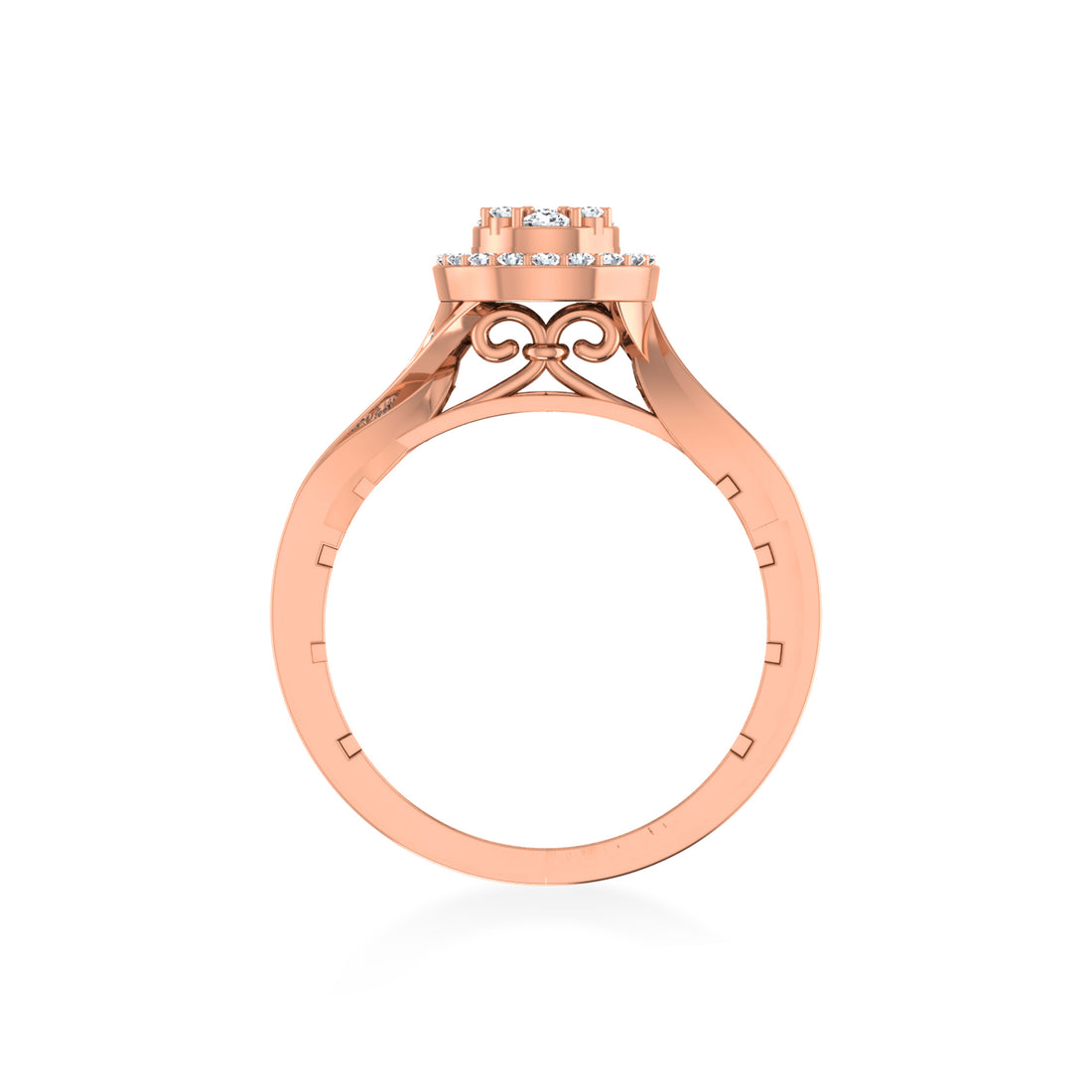 Lab Grown Diamond Ring | Round Cluster Halo Design | Elegant Statement Jewelry 6