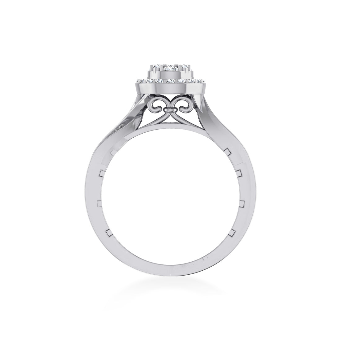 Lab Grown Diamond Ring | Round Cluster Halo Design | Elegant Statement Jewelry 9