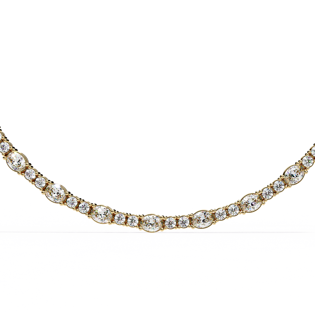 Lab Grown Diamond Tennis Necklace - Gold Classic Choker