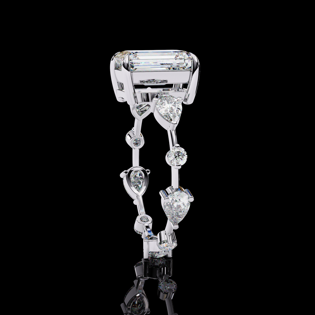 Lab Grown Emerald Cut Diamond Ring