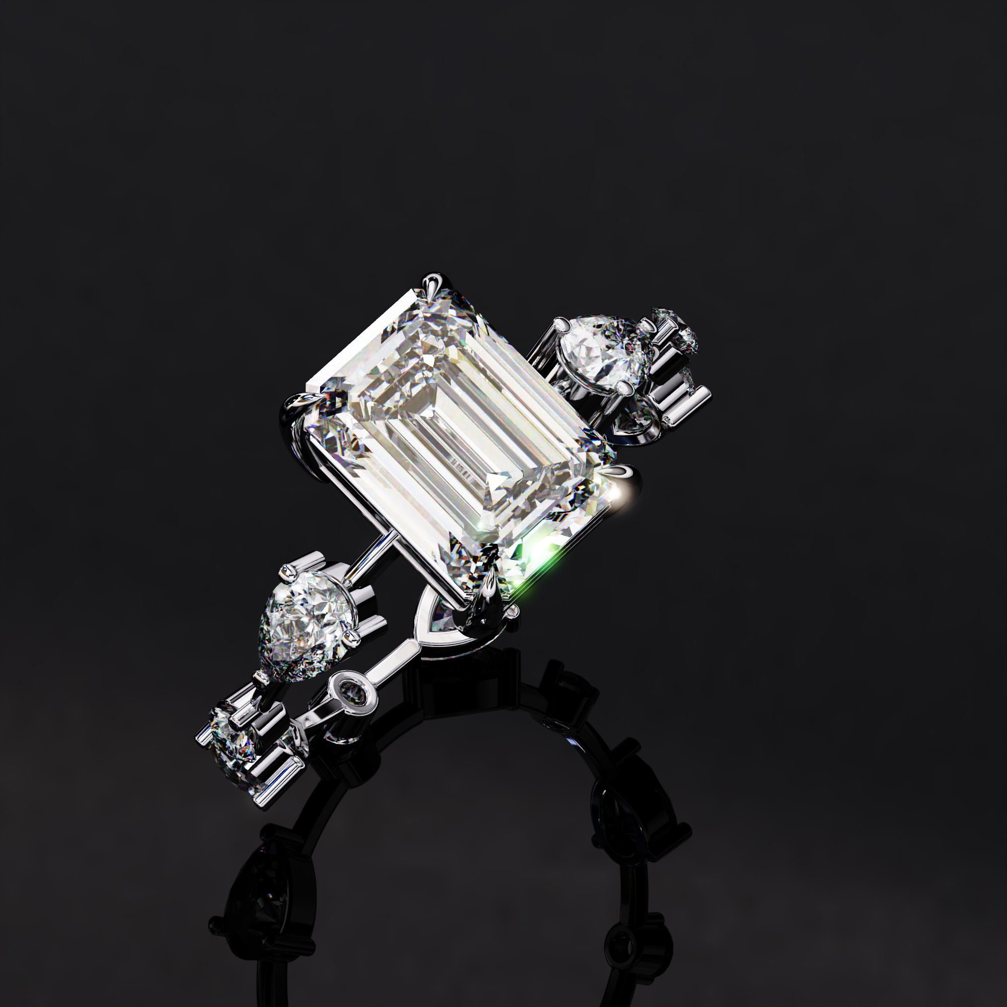 Lab Grown Emerald Cut Diamond Ring