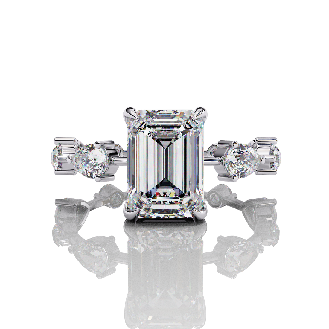 Lab Grown Emerald Cut Diamond Ring