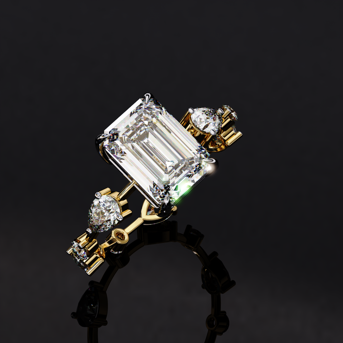 Lab Grown Emerald Cut Diamond Ring