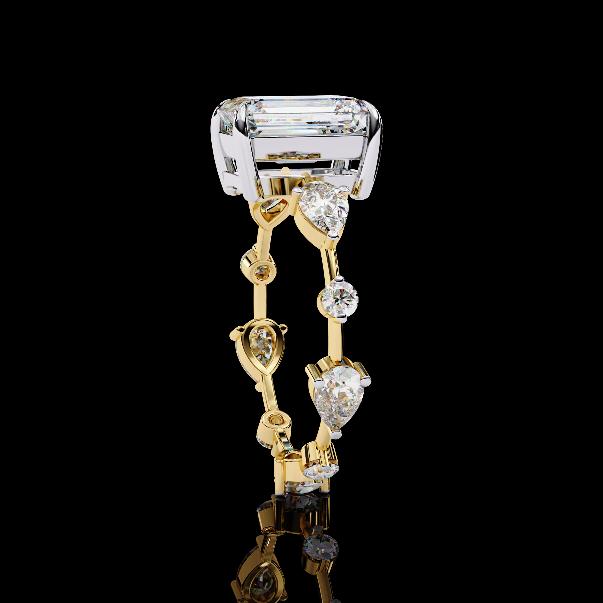Lab Grown Emerald Cut Diamond Ring