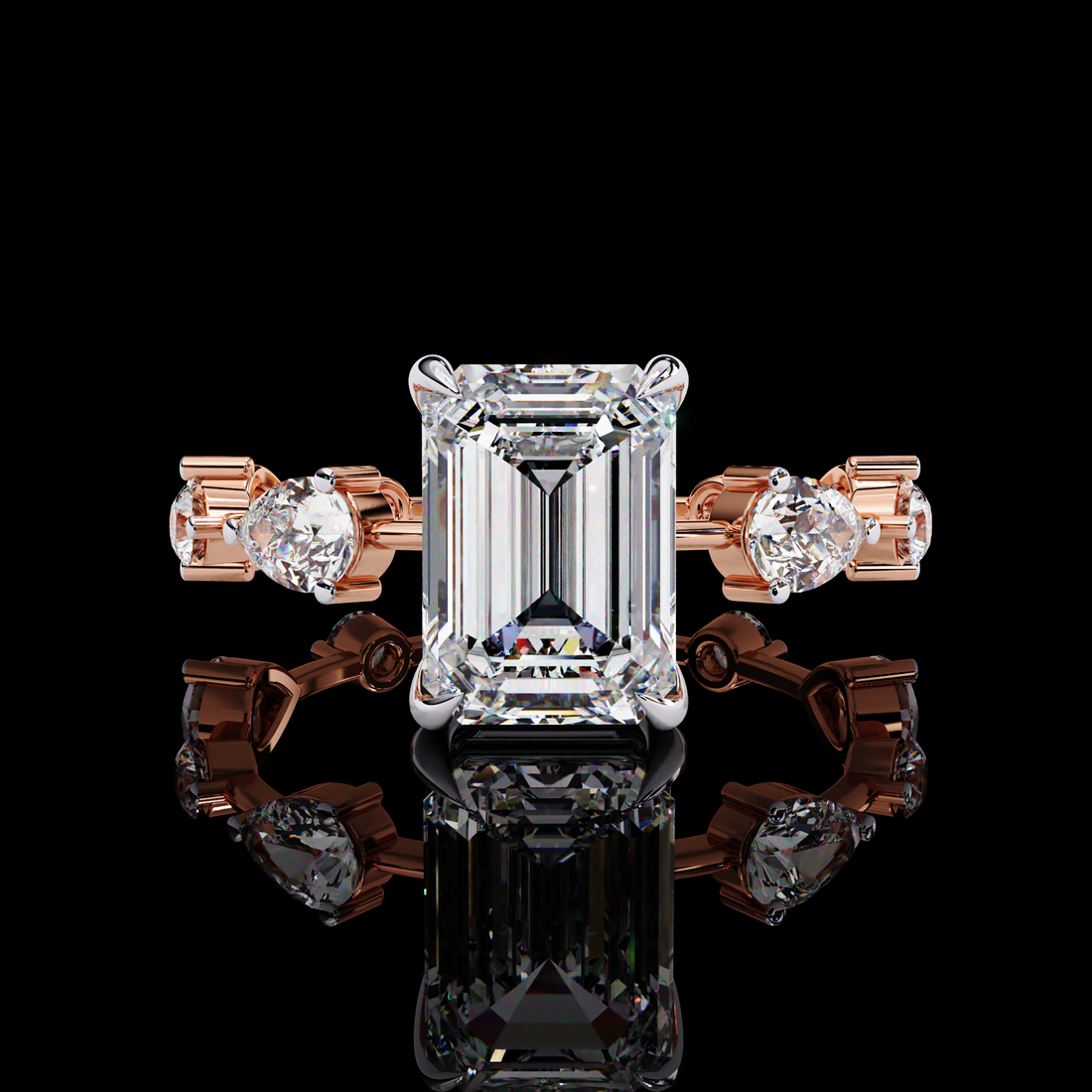 Lab Grown Emerald Cut Diamond Ring