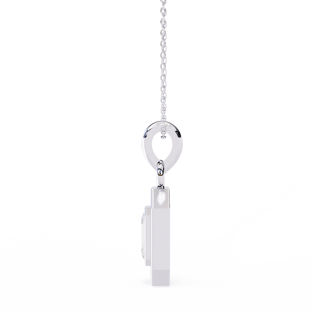 Lab Grown Emerald Halo Diamond pendant