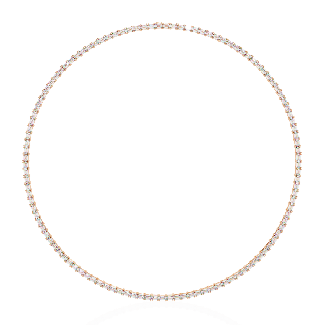 Lab Grown Emerald Tennis Necklace – Minimalist Style