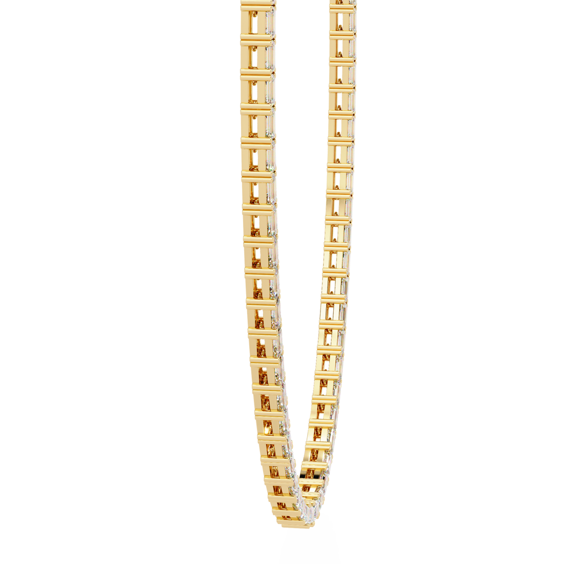 Lab Grown Emerald Tennis Necklace – Minimalist Style