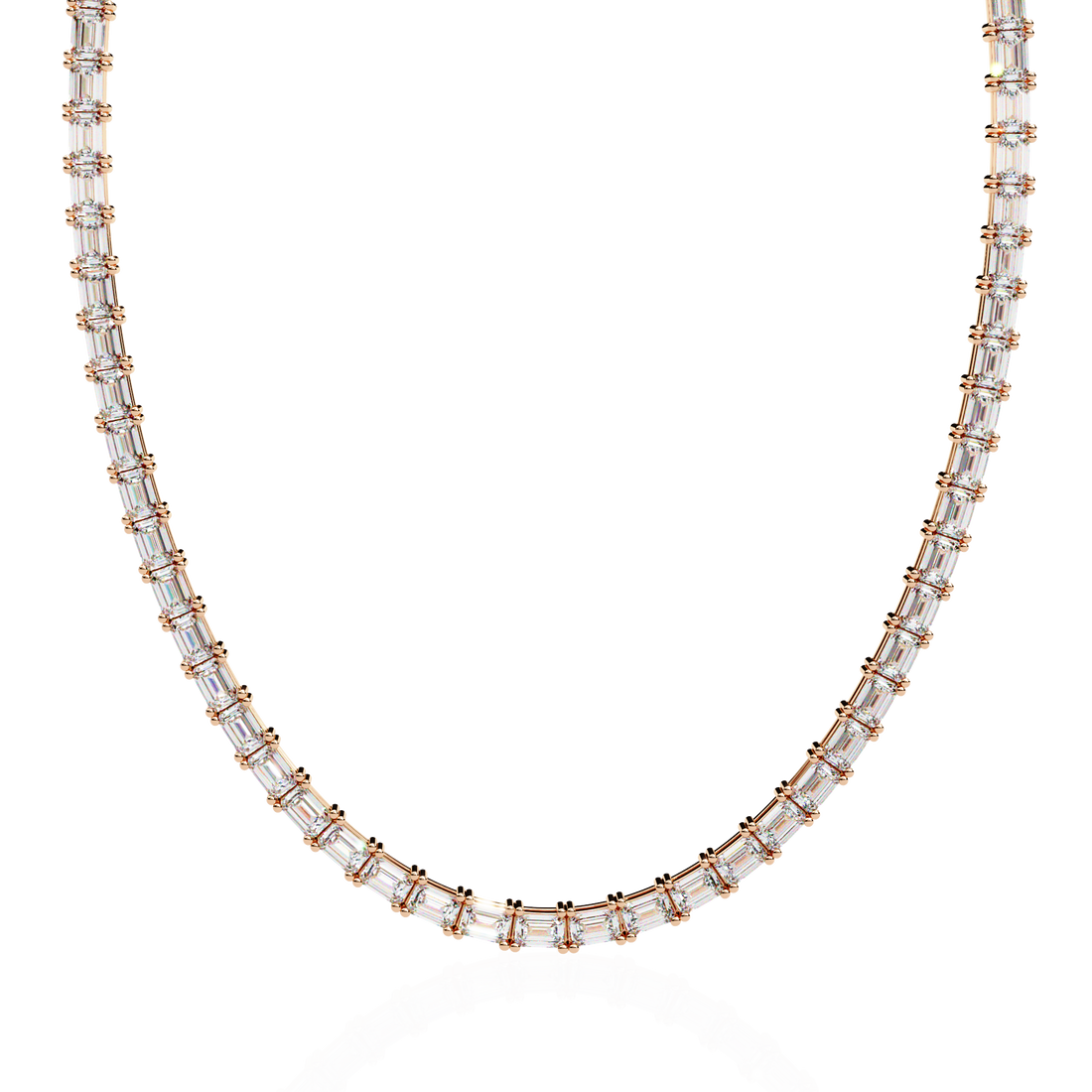 Lab Grown Emerald Tennis Necklace – Minimalist Style