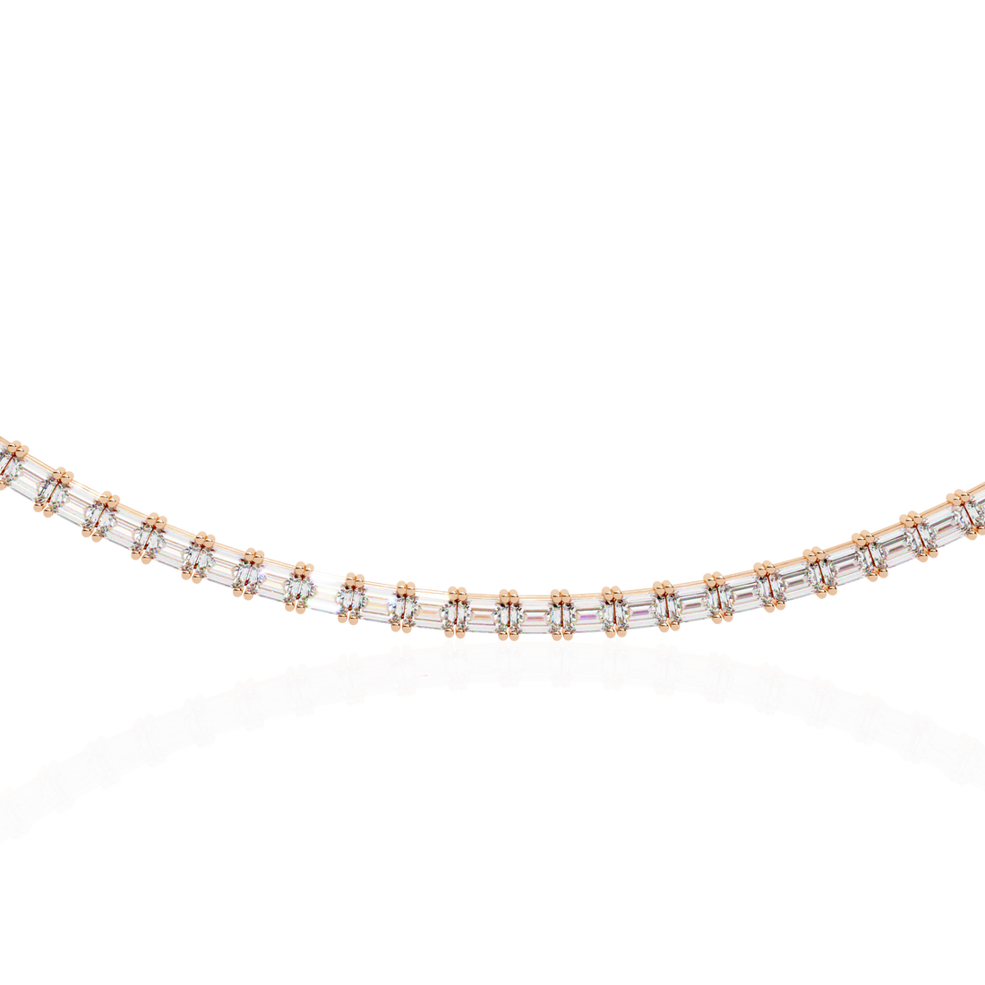 Lab Grown Emerald Tennis Necklace – Minimalist Style