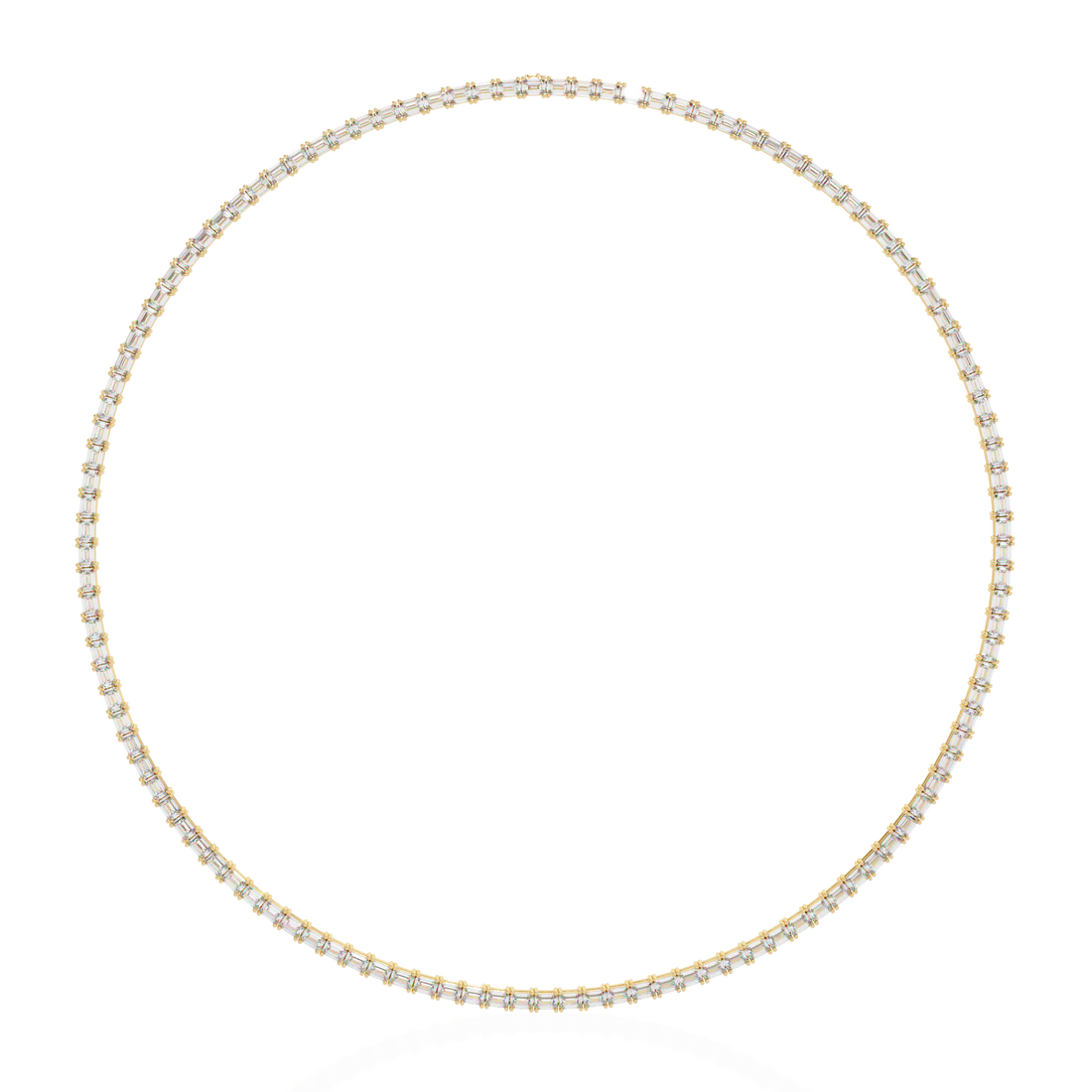 Lab Grown Emerald Tennis Necklace – Minimalist Style