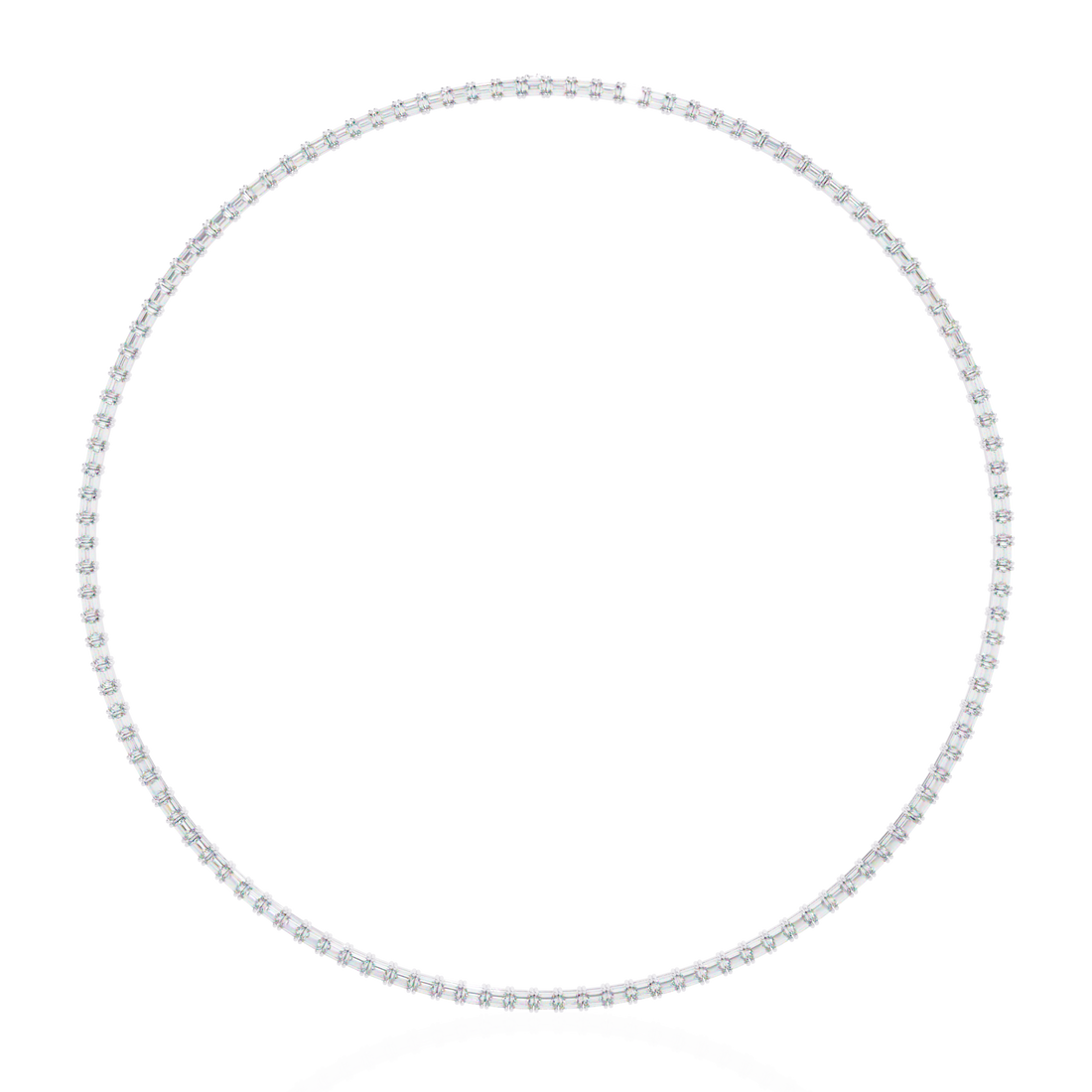 Lab Grown Emerald Tennis Necklace – Minimalist Style