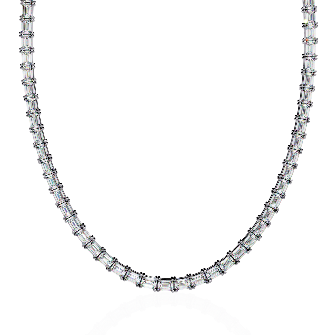 Lab Grown Emerald Tennis Necklace – Minimalist Style