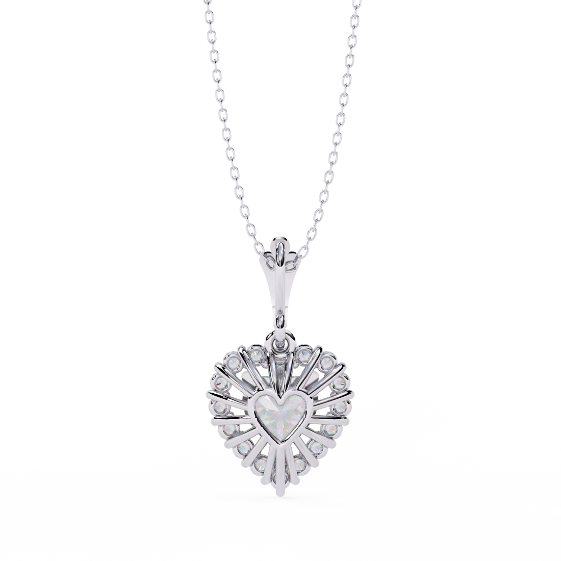 Lab Grown Halo Heart Diamond Pendant
