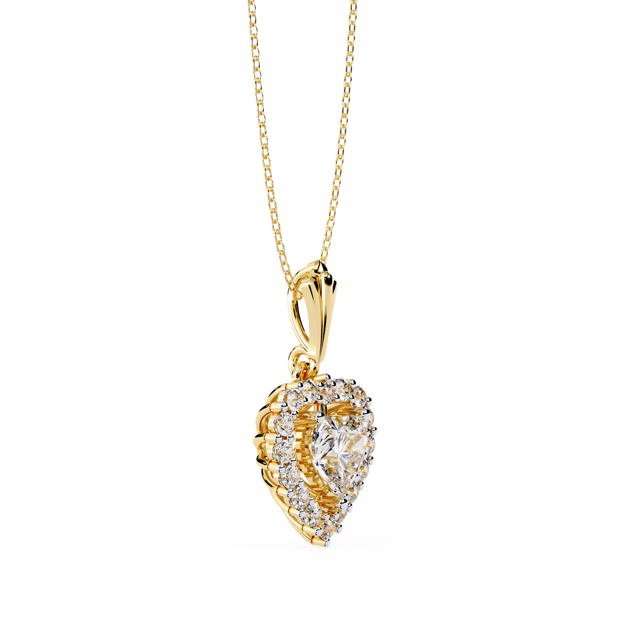 Lab Grown Halo Heart Diamond Pendant