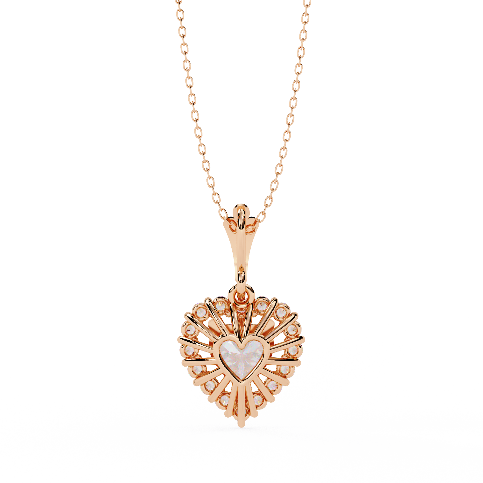 Lab Grown Halo Heart Diamond Pendant