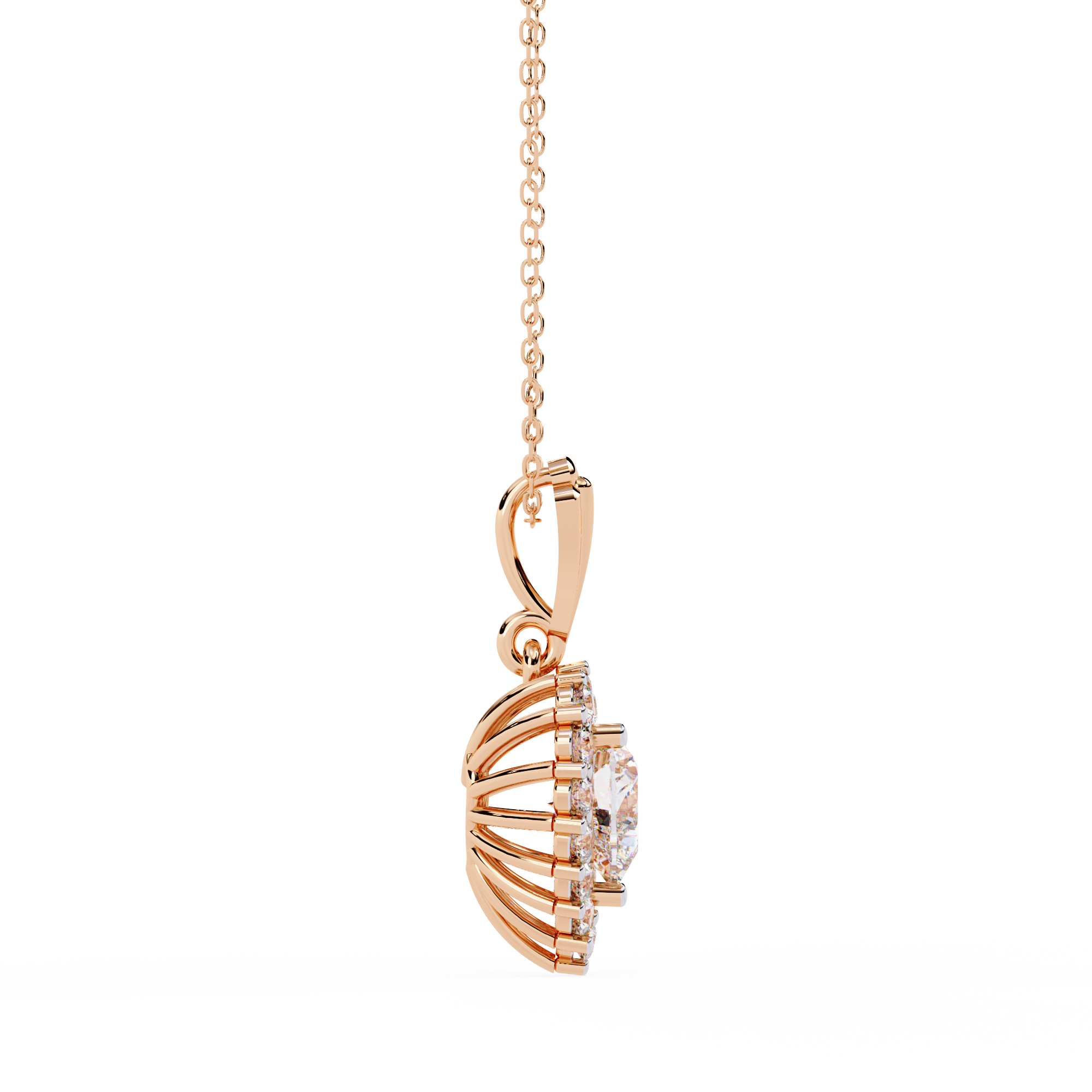 Lab Grown Halo Heart Diamond Pendant