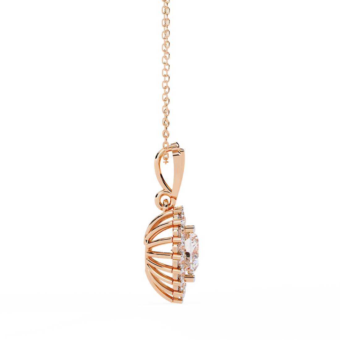 Lab Grown Halo Heart Diamond Pendant