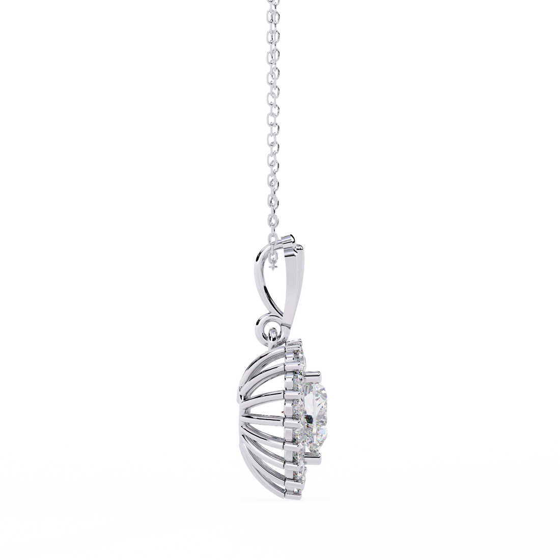 Lab Grown Halo Heart Diamond Pendant