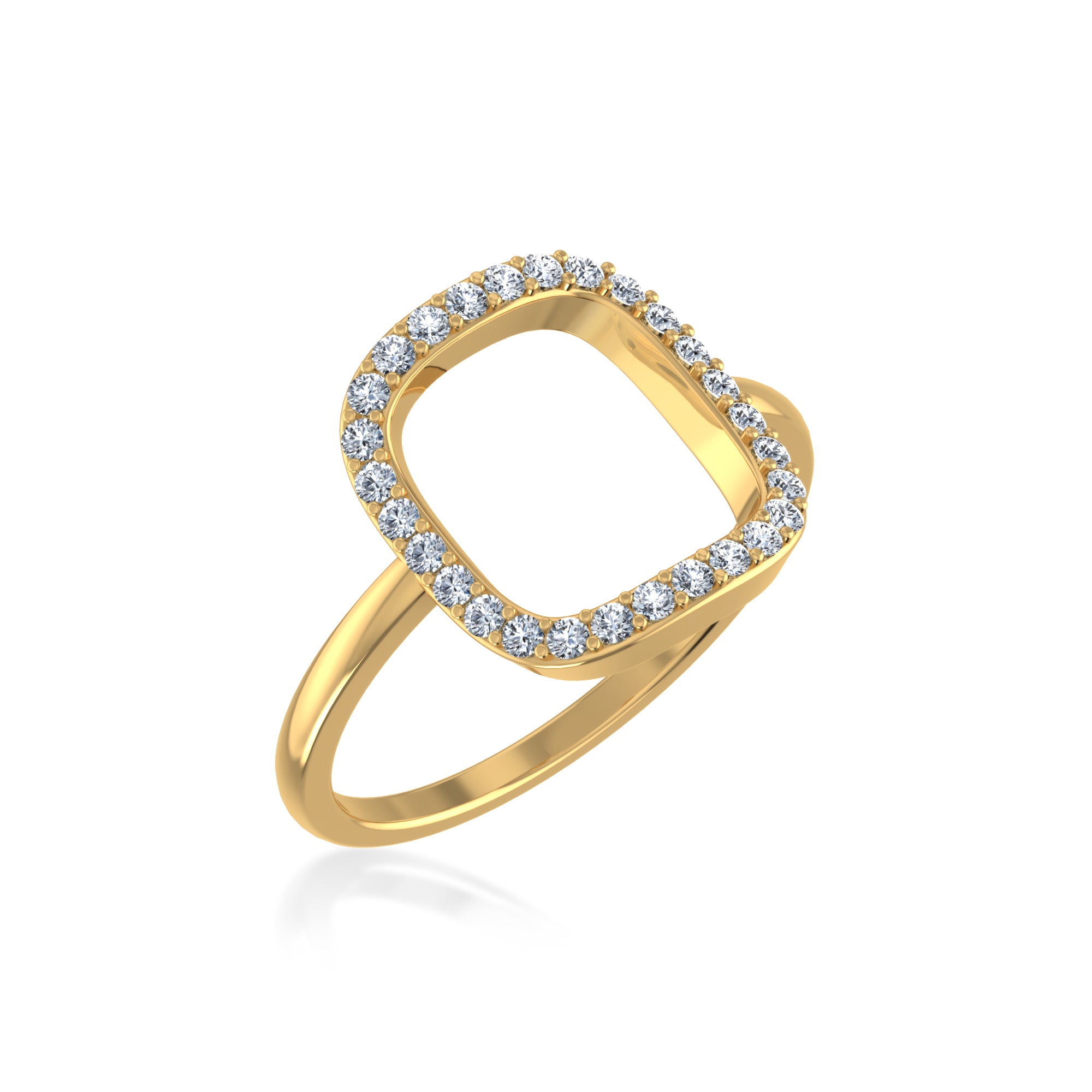 Lab Grown Halo Ring – Modern Cushion Style 4