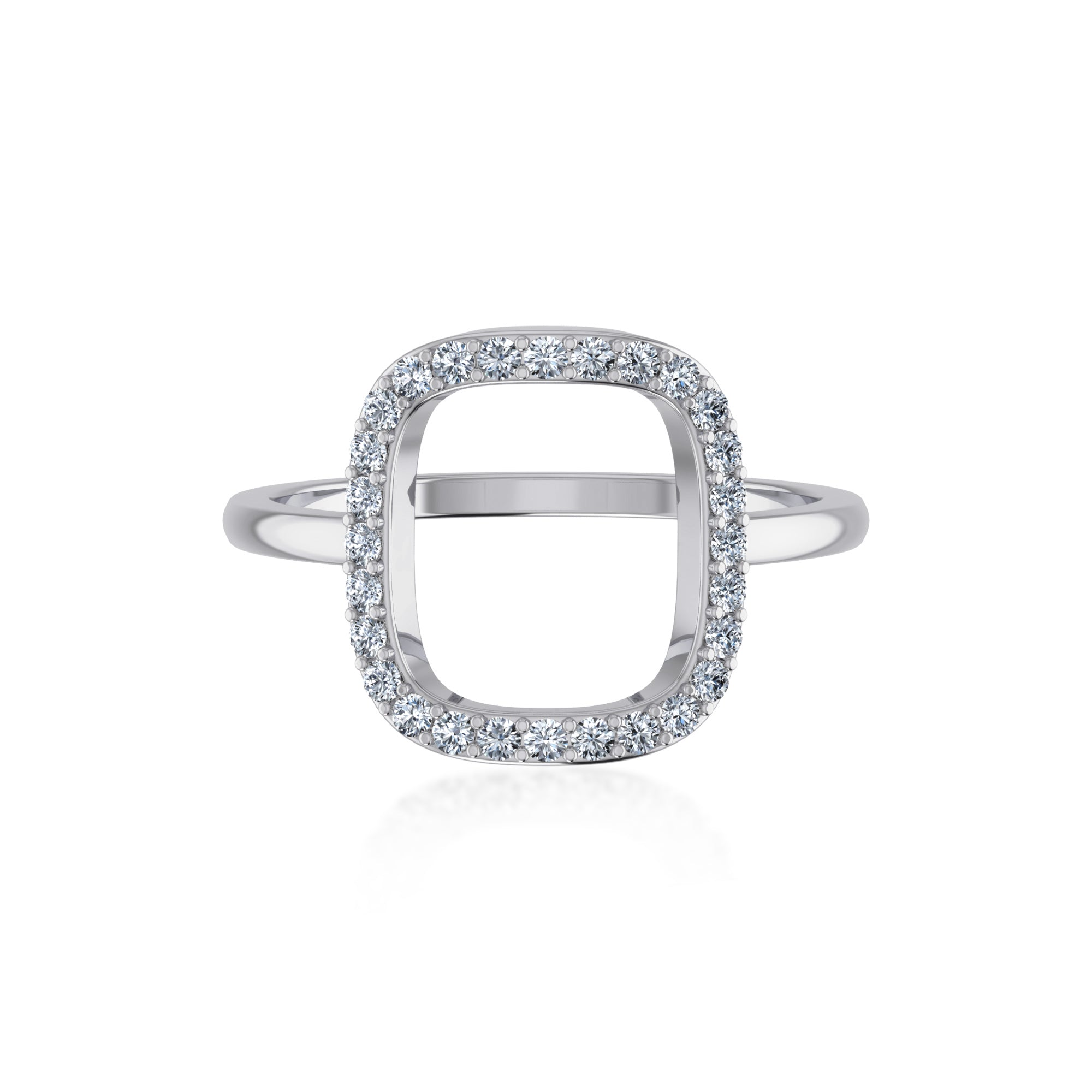 Lab Grown Halo Ring – Modern Cushion Style 8