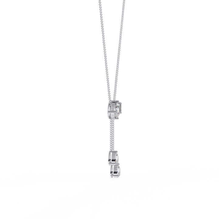 Lab Grown Mixed Cut Diamond Drop Necklace