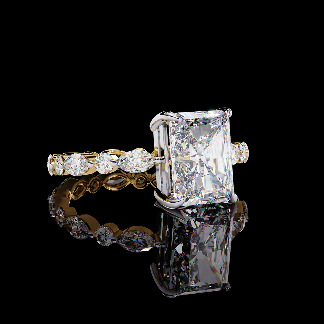 Lab Grown Radiant Diamond Ring