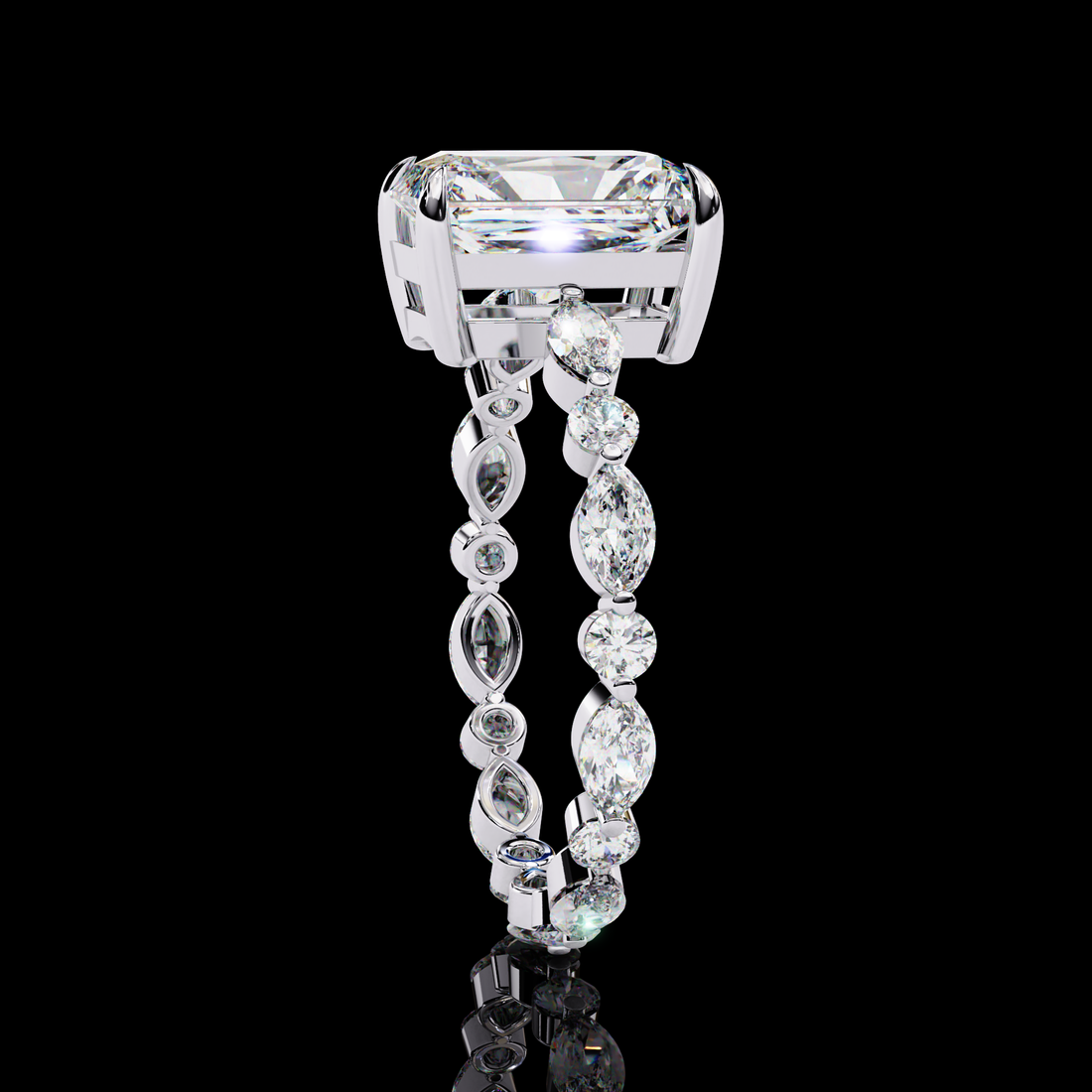 Lab Grown Radiant Diamond Ring