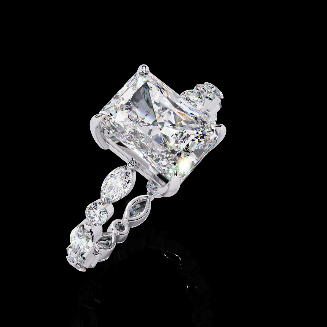 Lab Grown Radiant Diamond Ring