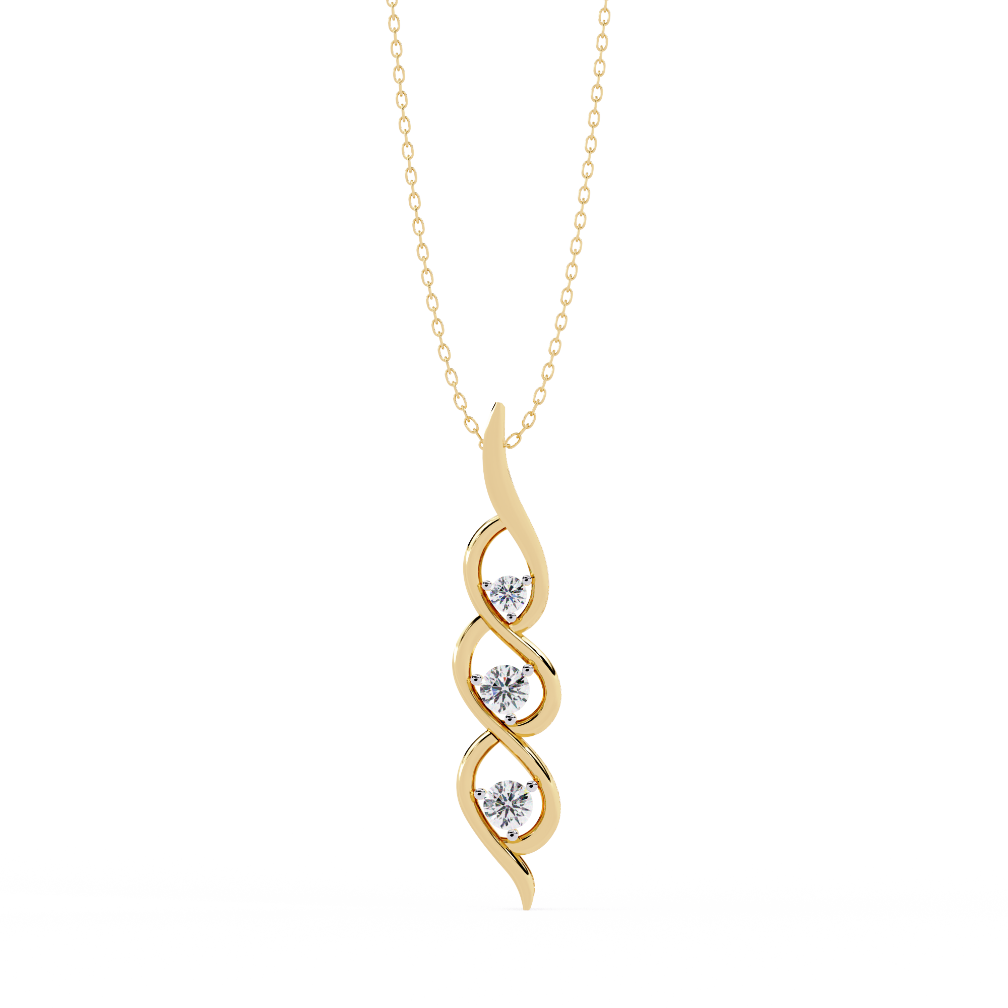 Lab grown Infinity Twist Diamond Pendant