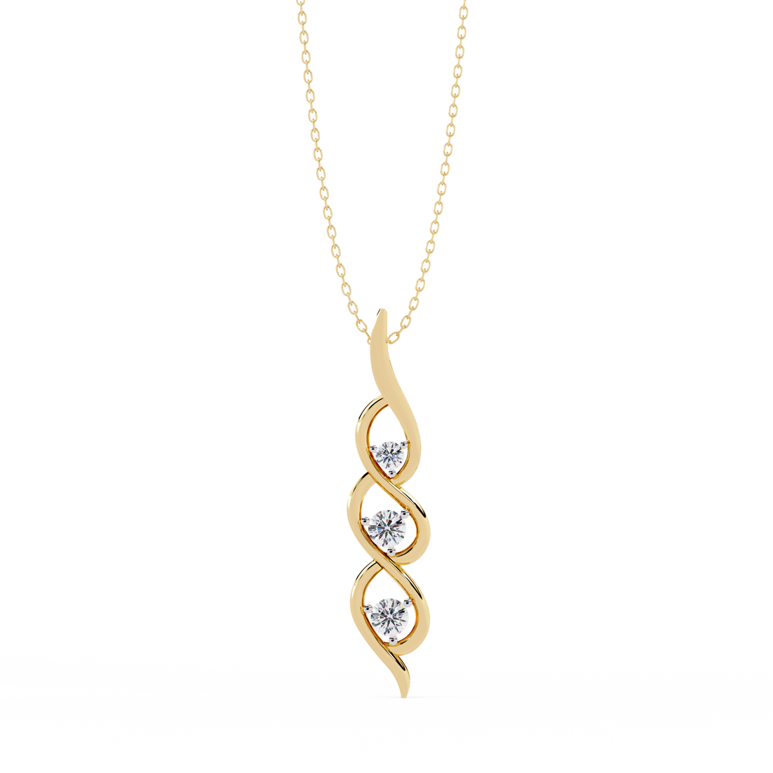 Lab grown Infinity Twist Diamond Pendant