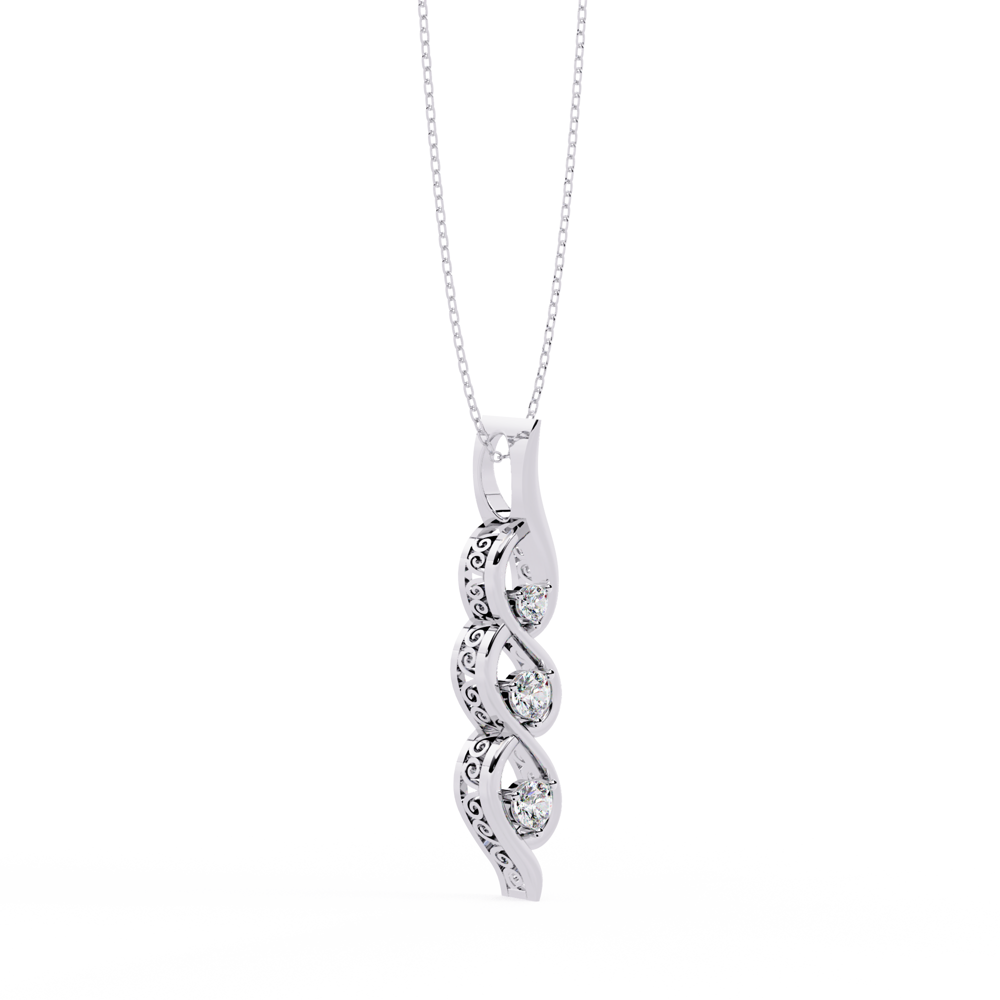 Lab grown Infinity Twist Diamond Pendant