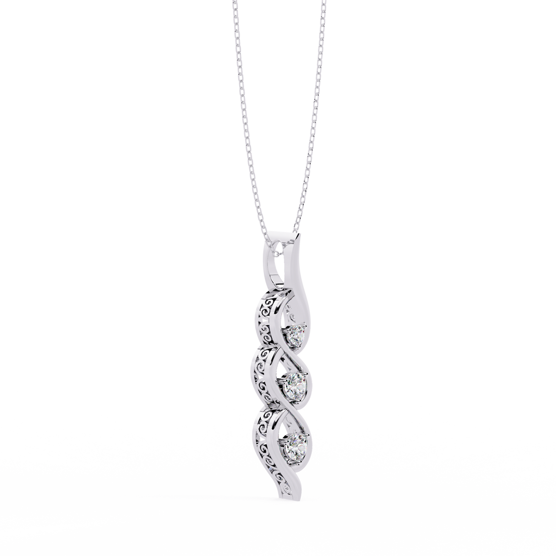 Lab grown Infinity Twist Diamond Pendant