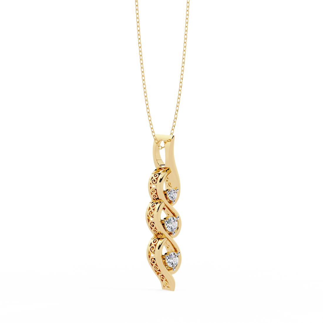 Lab grown Infinity Twist Diamond Pendant