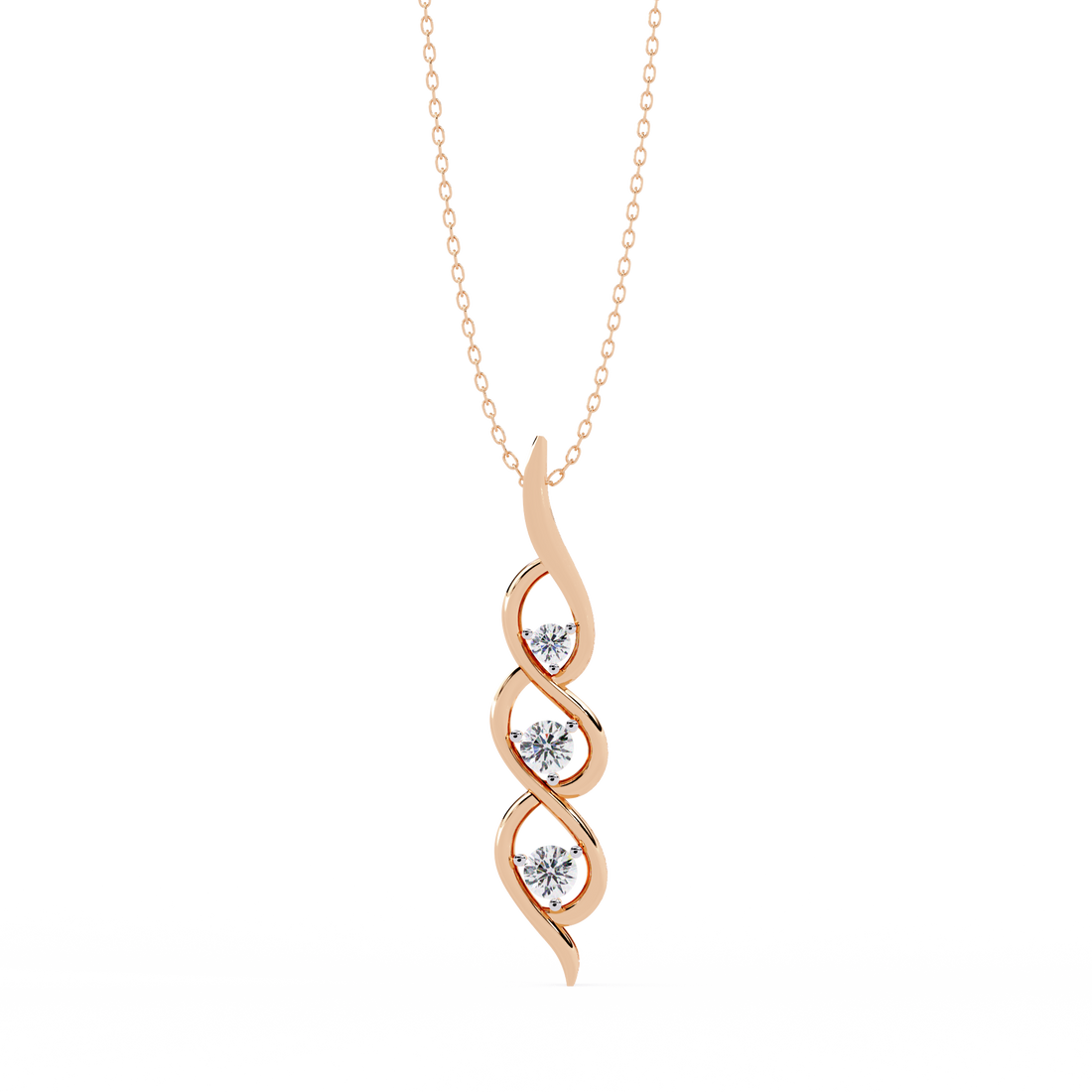 Lab grown Infinity Twist Diamond Pendant