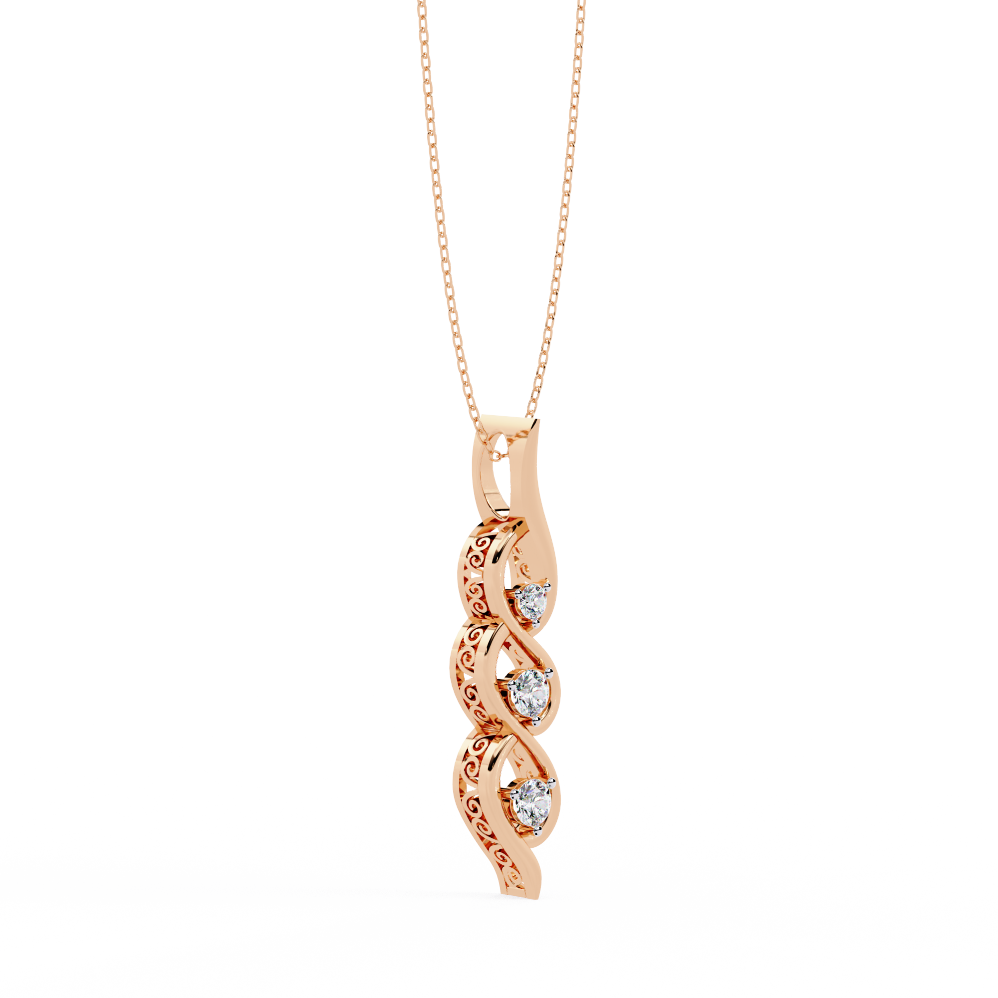 Lab grown Infinity Twist Diamond Pendant