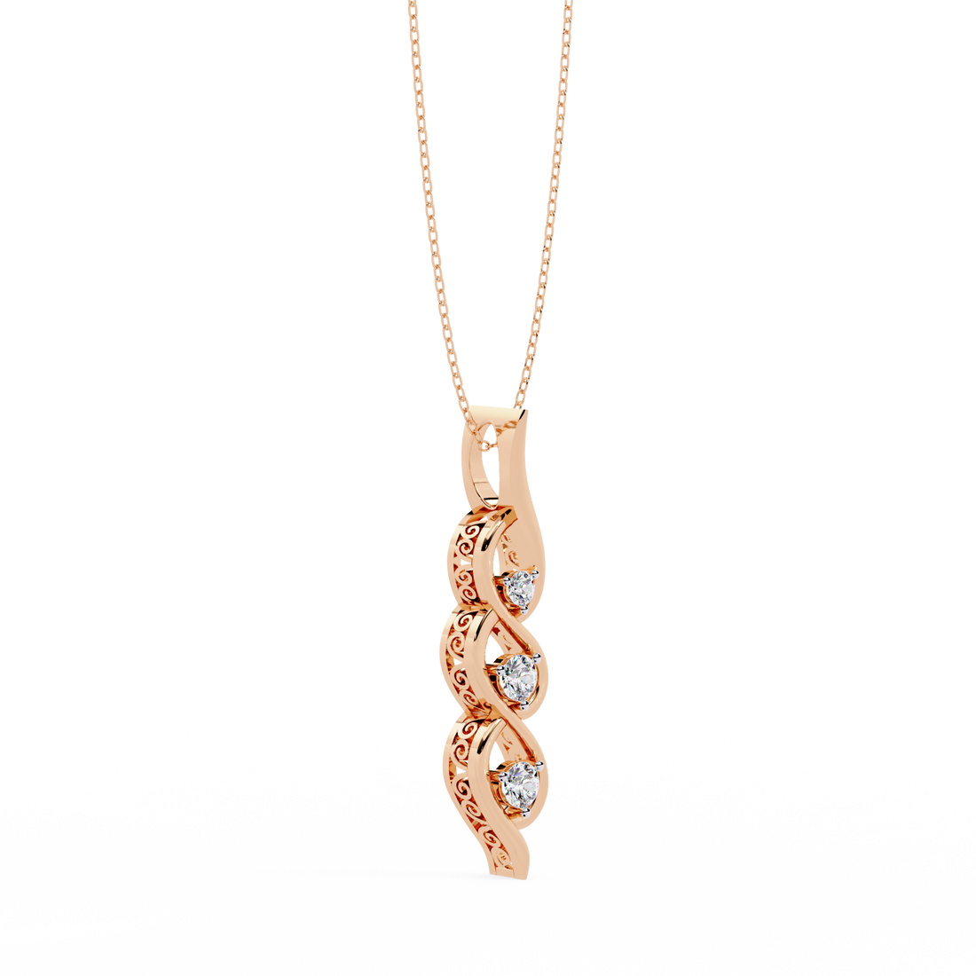 Lab grown Infinity Twist Diamond Pendant